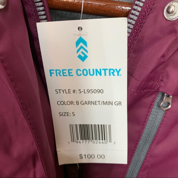 Free Country Reversible Gray Fax Fur Garnet Radiance Jacket New Nwt Size Small - Picture 14 of 16
